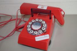 VINTAGE RED PLASTIC TRIM TELEPHONE