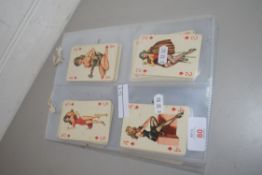 VARIOUS EROTIC PLAYING CARDS IN ALBUM LEAVES