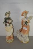 PAIR OF MODERN RESIN FIGURES OF FASHIONABLE LADIES