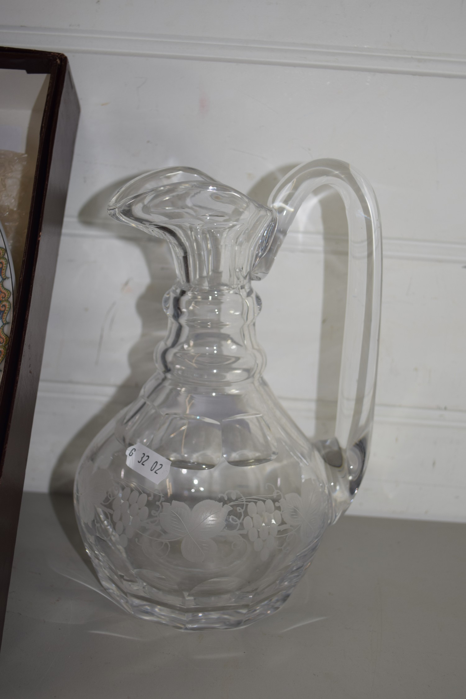 STUART CRYSTAL VINE DECORATED CLARET JUG AND A GERMAN COLLECTORS PLATE - Image 2 of 2