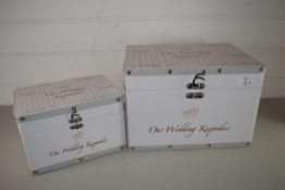 TWO MODERN WEDDING KEEPSAKES BOXES