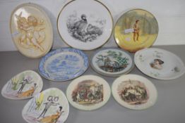 MIXED LOT: DECORATED PLATES TO INCLUDE ROYAL DOULTON ORLANDO, CHERUB DECORATED WALL PLAQUE