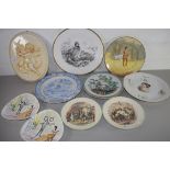 MIXED LOT: DECORATED PLATES TO INCLUDE ROYAL DOULTON ORLANDO, CHERUB DECORATED WALL PLAQUE