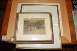 MIXED LOT: DAVID MILLER, COLOURED PRINT OF A TROUT, SIGNED IN PENCIL, TOGETHER WITH A FURTHER 19TH