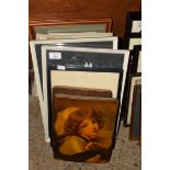 MIXED LOT: PICTURES TO INCLUDE 19TH CENTURY ENGRAVINGS, COLOURED PRINTS OF BIRD SPECIES, AFRICAN