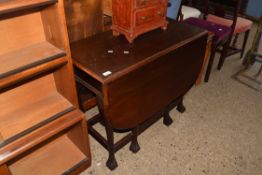 EARLY 20TH CENTURY MAHOGANY GATE LEG TABLE WITH BALL AND CLAW FEET, 90CM WIDE