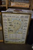 BREWERY INTEREST - ADNAMS COUNTRY LAND OF TRADITIONAL BEER ADVERTISING PRINT, FRAMED AND GLAZED