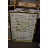 BREWERY INTEREST - ADNAMS COUNTRY LAND OF TRADITIONAL BEER ADVERTISING PRINT, FRAMED AND GLAZED