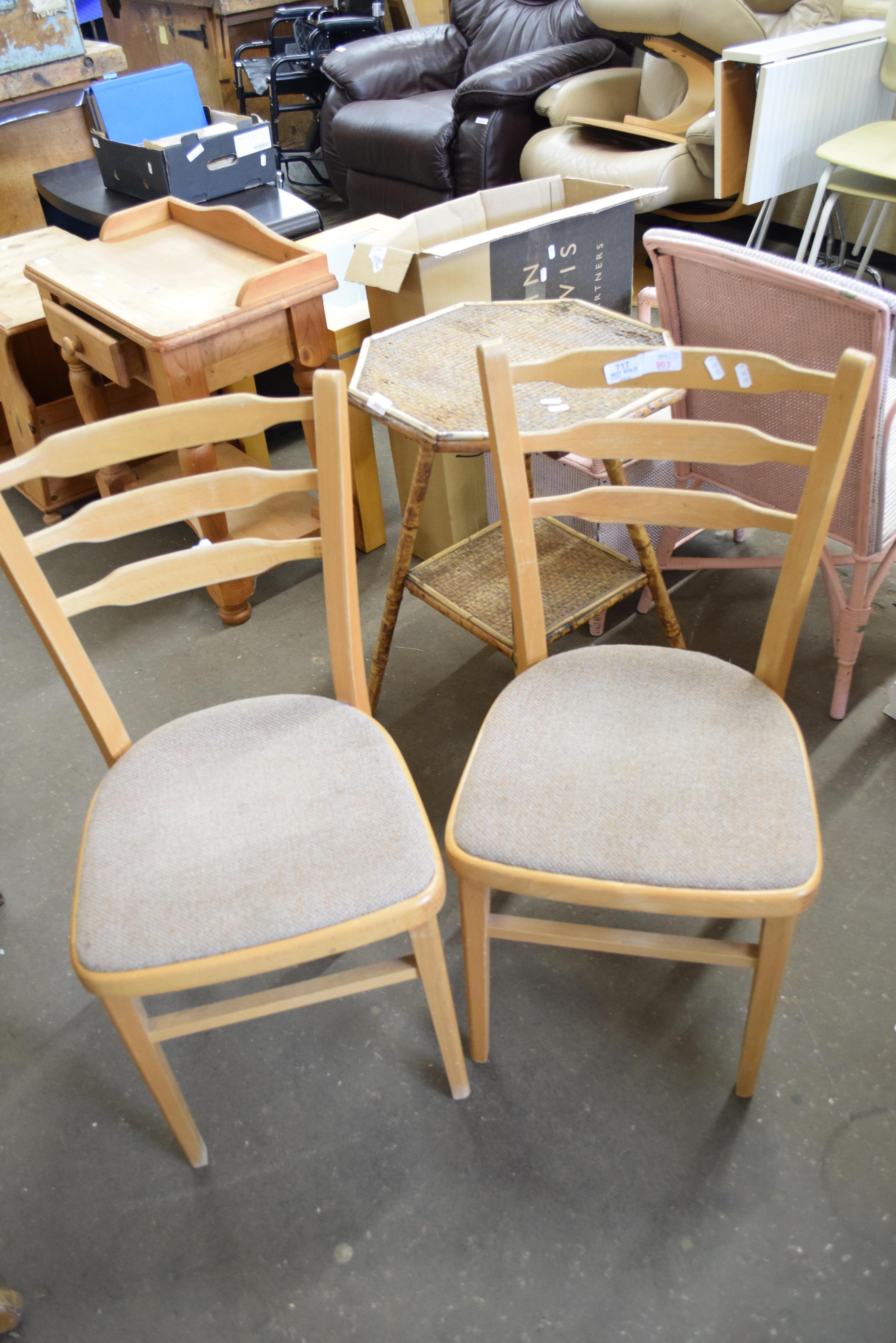 TWO LADDERBACK KITCHEN CHAIRS