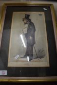 VANITY FAIR PRINT ,"THE STATESMAN" NO 52, GILT FRAMED AND GLAZED, 48CM HIGH