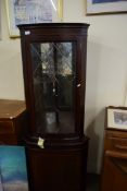 REPRODUCTION MAHOGANY ASTRAGAL GLAZED CORNER CABINET, 170CM HIGH