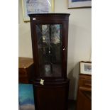 REPRODUCTION MAHOGANY ASTRAGAL GLAZED CORNER CABINET, 170CM HIGH