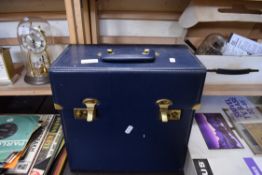 BLUE RECORD CASE CONTAINING MIXED RECORDS