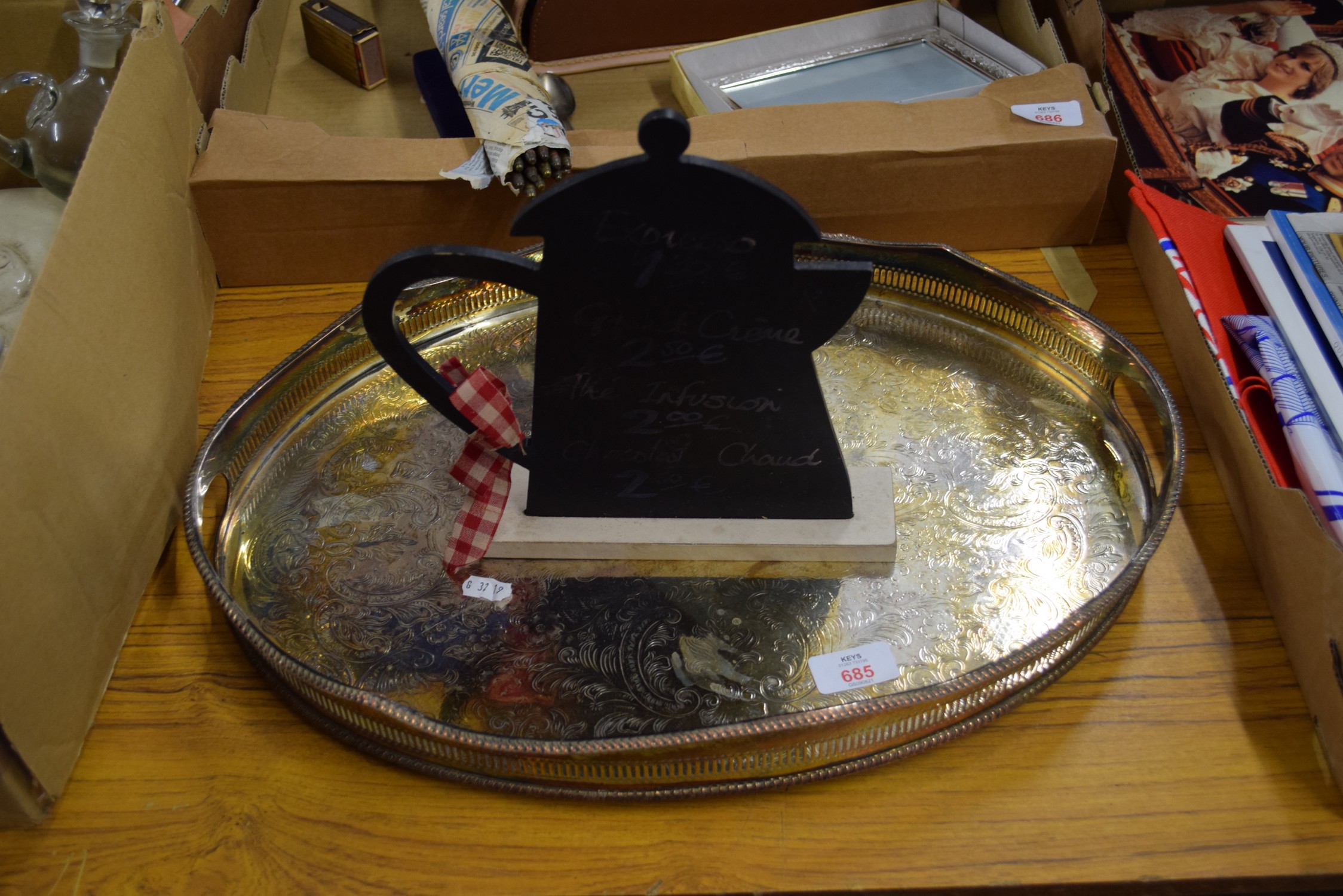 OVAL SILVER PLATED SERVING TRAY