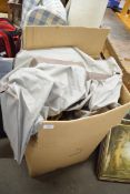 MIXED LOT: CURTAINS, LADIES SHOES, ETC