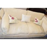 CREAM UPHOLSTERED SOFA WITH LOOSE CUSHIONS, 200CM WIDE