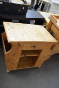 SMALL PINE COFFEE TABLE WITH MAGAZINE STORAGE SIDE, 60CM WIDE