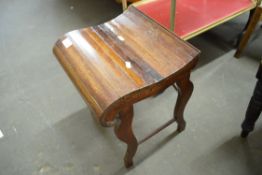 SMALL STAINED WOODEN STOOL, 32CM WIDE