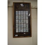 FRAMED SET OF WILLS CIGARETTE CARDS, FRAME 60CM WIDE