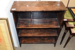 SMALL STAINED WOODEN BOOKCASE, 61CM WIDE