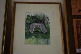 VIRGINIA POWELL, THE TABLECLOTH, WATERCOLOUR, FRAMED AND GLAZED