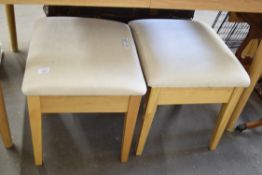 PAIR OF CREAM TOPPED STOOLS