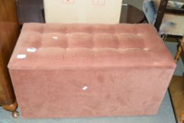 PINK UPHOLSTERED OTTOMAN