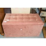 PINK UPHOLSTERED OTTOMAN