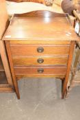 EARLY 20TH CENTURY OAK THREE DRAWER MUSIC CABINET, 53CM WIDE