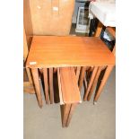 NEST OF RETRO TEAK TABLES, LARGEST 62CM WIDE