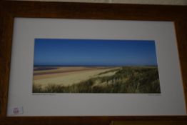 STEVEN BROOKS COLOURED PHOTOGRAPH, BURNHAM OVERY BEACH, 53CM WIDE, FRAMED AND GLAZED