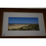 STEVEN BROOKS COLOURED PHOTOGRAPH, BURNHAM OVERY BEACH, 53CM WIDE, FRAMED AND GLAZED