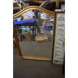 BEVELLED ARCHED TOP MIRROR IN GILT FINISH FRAME