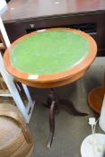 MODERN GREEN LEATHER TOP WINE TABLE