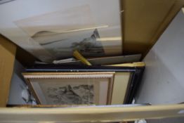 BOX OF FRAMED PICTURES