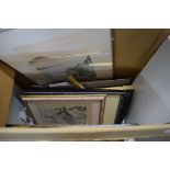 BOX OF FRAMED PICTURES