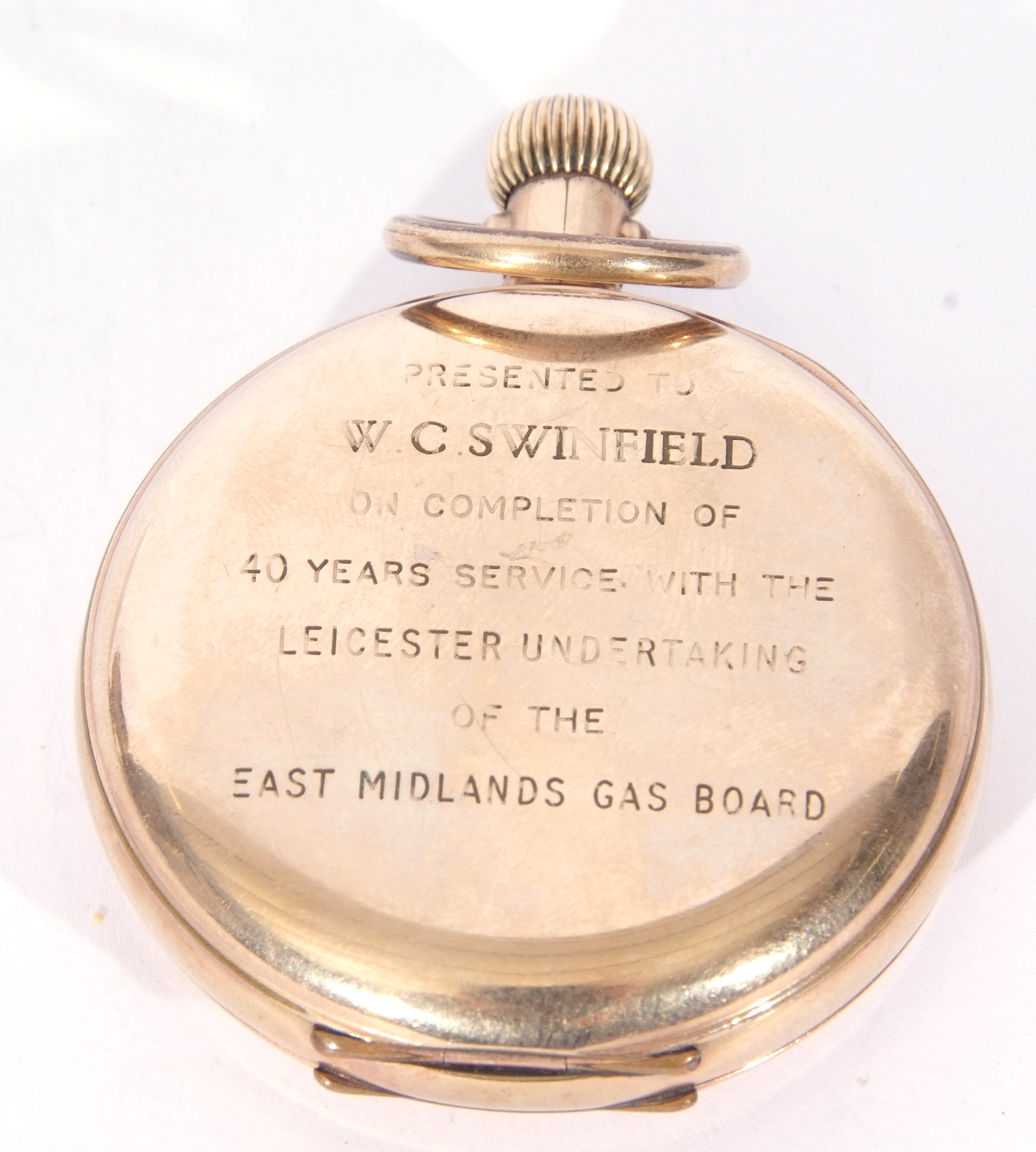 Gents first/second quarter of 20th century gold plated presentation half-hunter pocket watch, the - Image 3 of 4