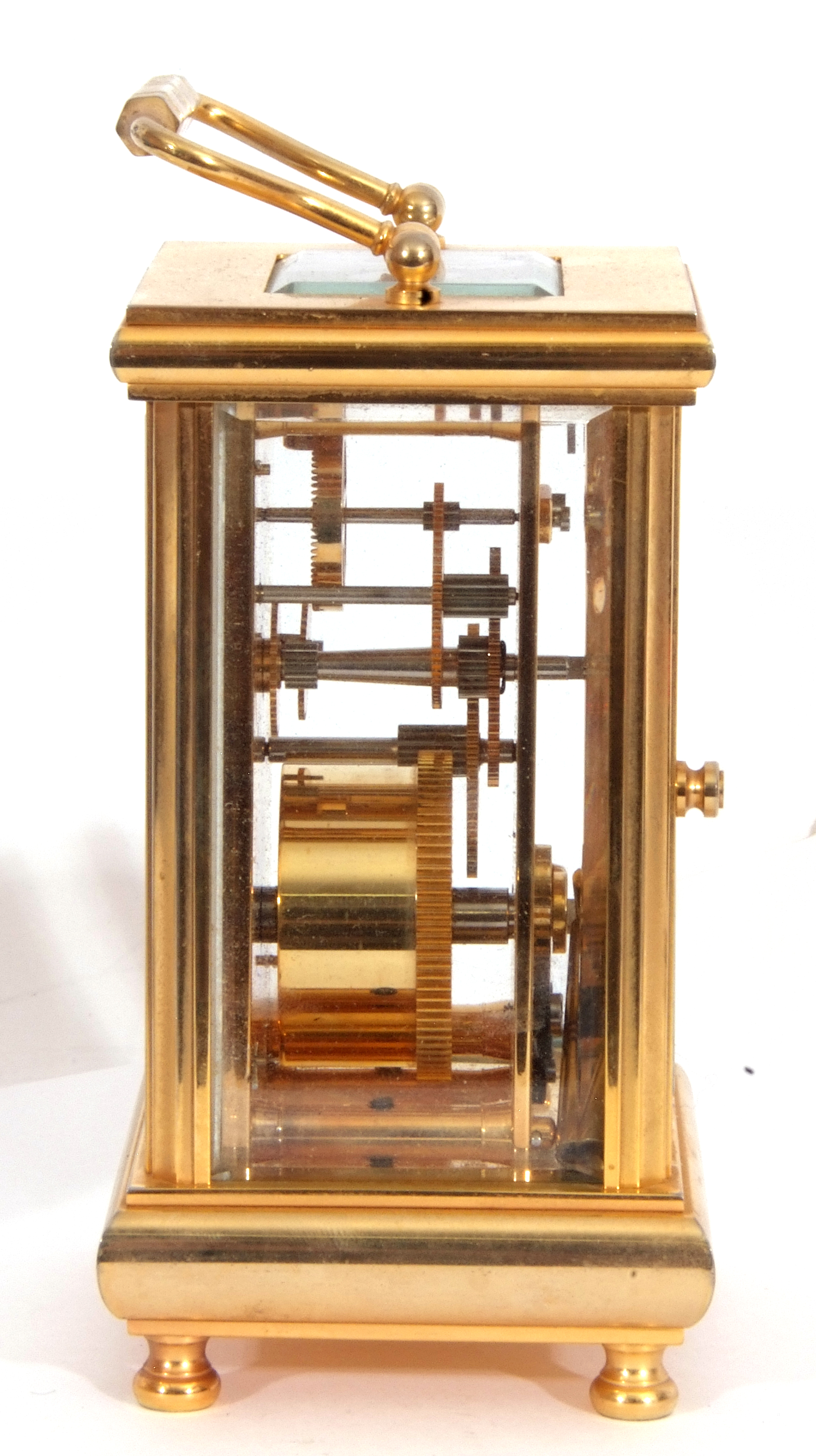 Mixed Lot: Thomas Braithwaite of London brass cased carriage clock timepiece, Roman numerals, - Image 5 of 14