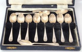 Set of eleven George V silver coffee spoons, Sheffield 1922, total wt approx 115gms