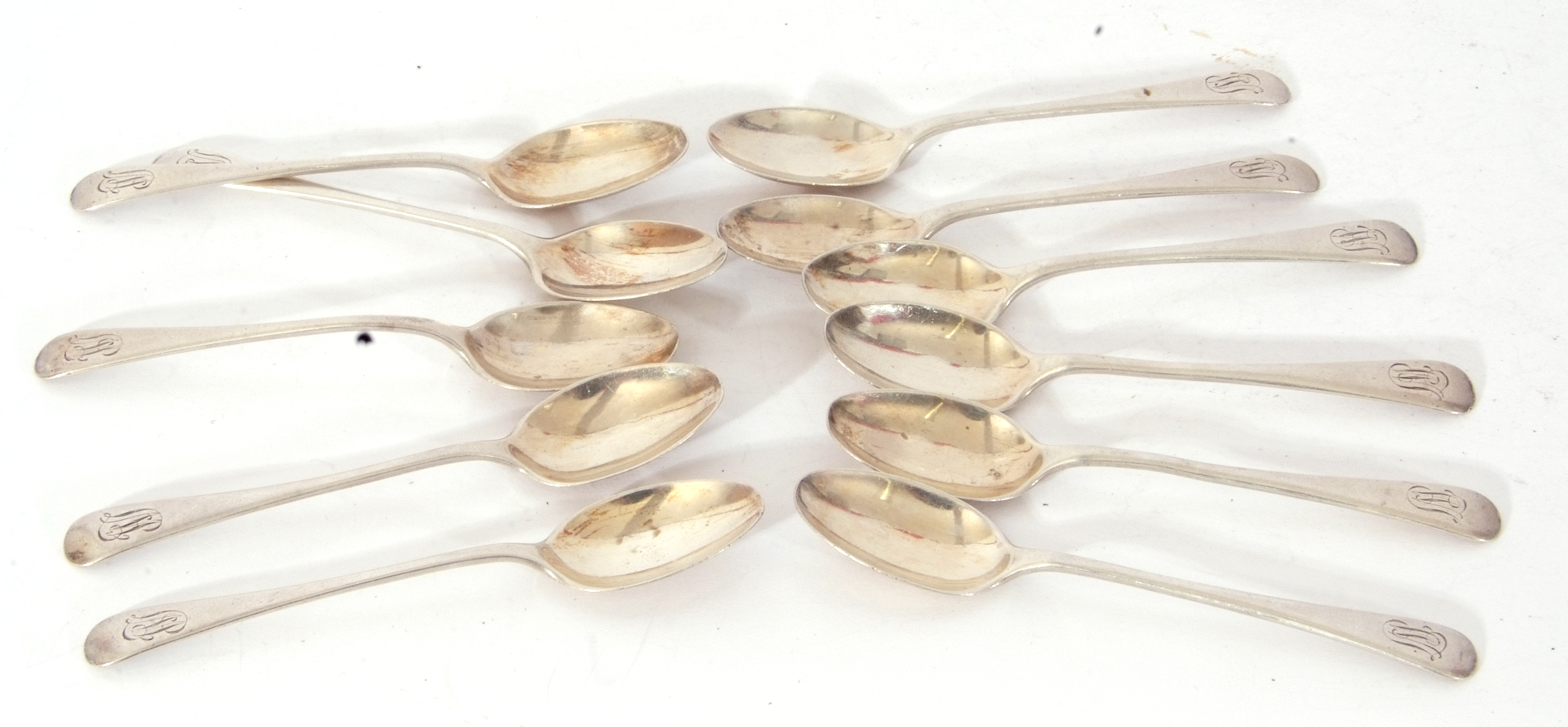 Set of eleven George V silver coffee spoons, Sheffield 1922, total wt approx 115gms - Image 2 of 5