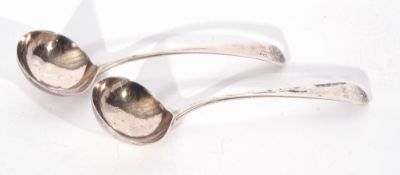 Pair of George III silver sauce ladles, Old English pattern, London 1793, maker's marks HS, possibly