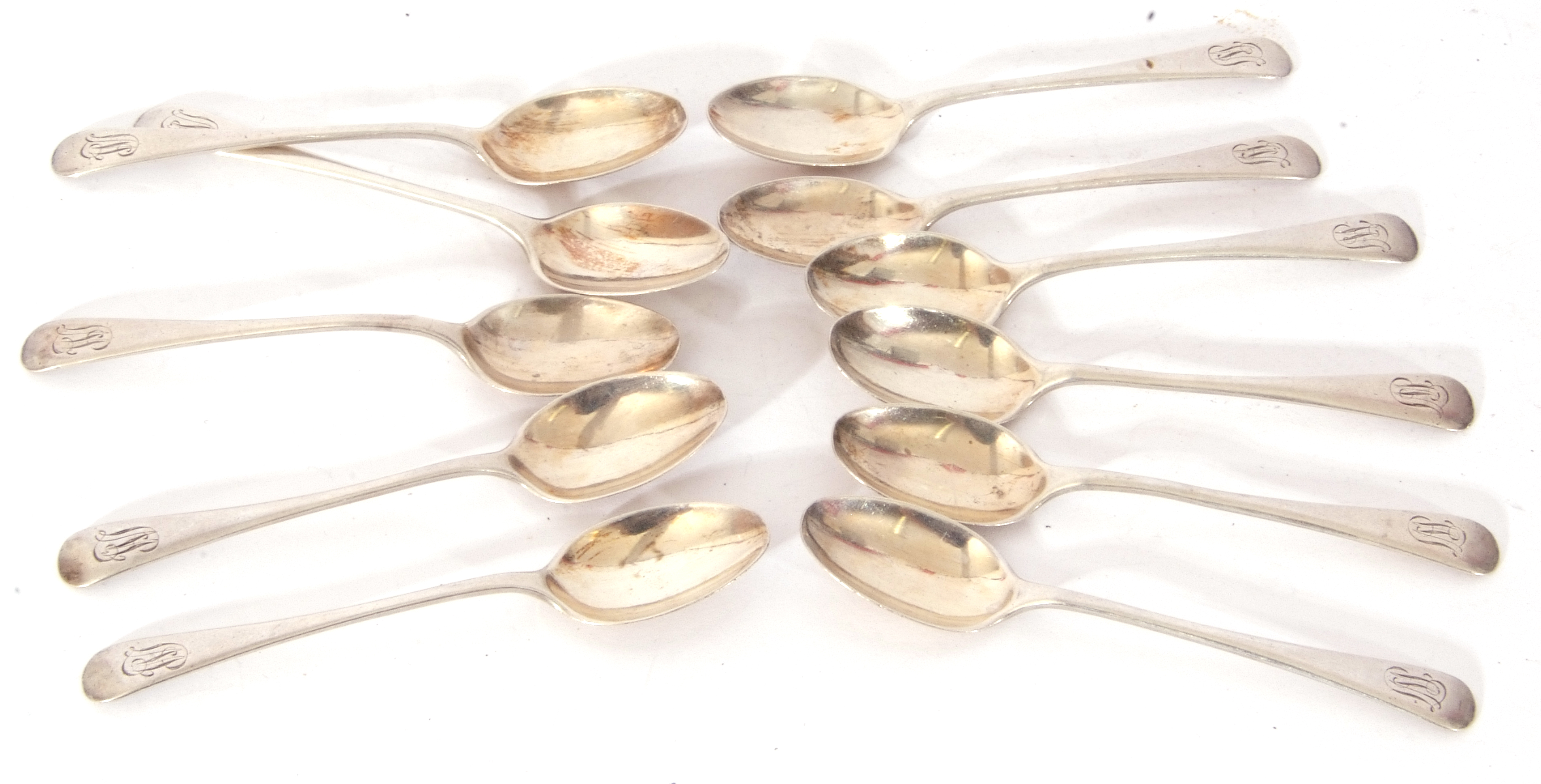 Set of eleven George V silver coffee spoons, Sheffield 1922, total wt approx 115gms - Image 3 of 5