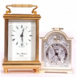 Mixed Lot: Thomas Braithwaite of London brass cased carriage clock timepiece, Roman numerals,