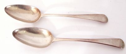 Mixed Lot: two George III silver Old English pattern table spoons, one hallmarked London 1804,