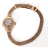 Second quarter of 20th century ladies hallmarked 9ct gold cased wrist watch by Vertex, having