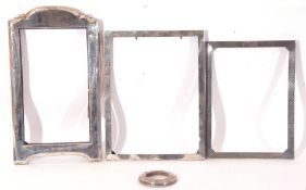 Mixed Lot: two rectangular silver photograph frames (lacking easel backs), both Birmingham