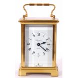 Late 20th century brass and glass cased carriage clock by Bayard with 8-day mechanical movement,