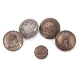 Collection of white and base metal buttons to include military and others, largest .5cm diam