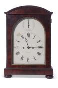 Adams, London, a late Regency bracket clock fitted with twin barrel brass movement, striking on a