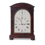 Adams, London, a late Regency bracket clock fitted with twin barrel brass movement, striking on a